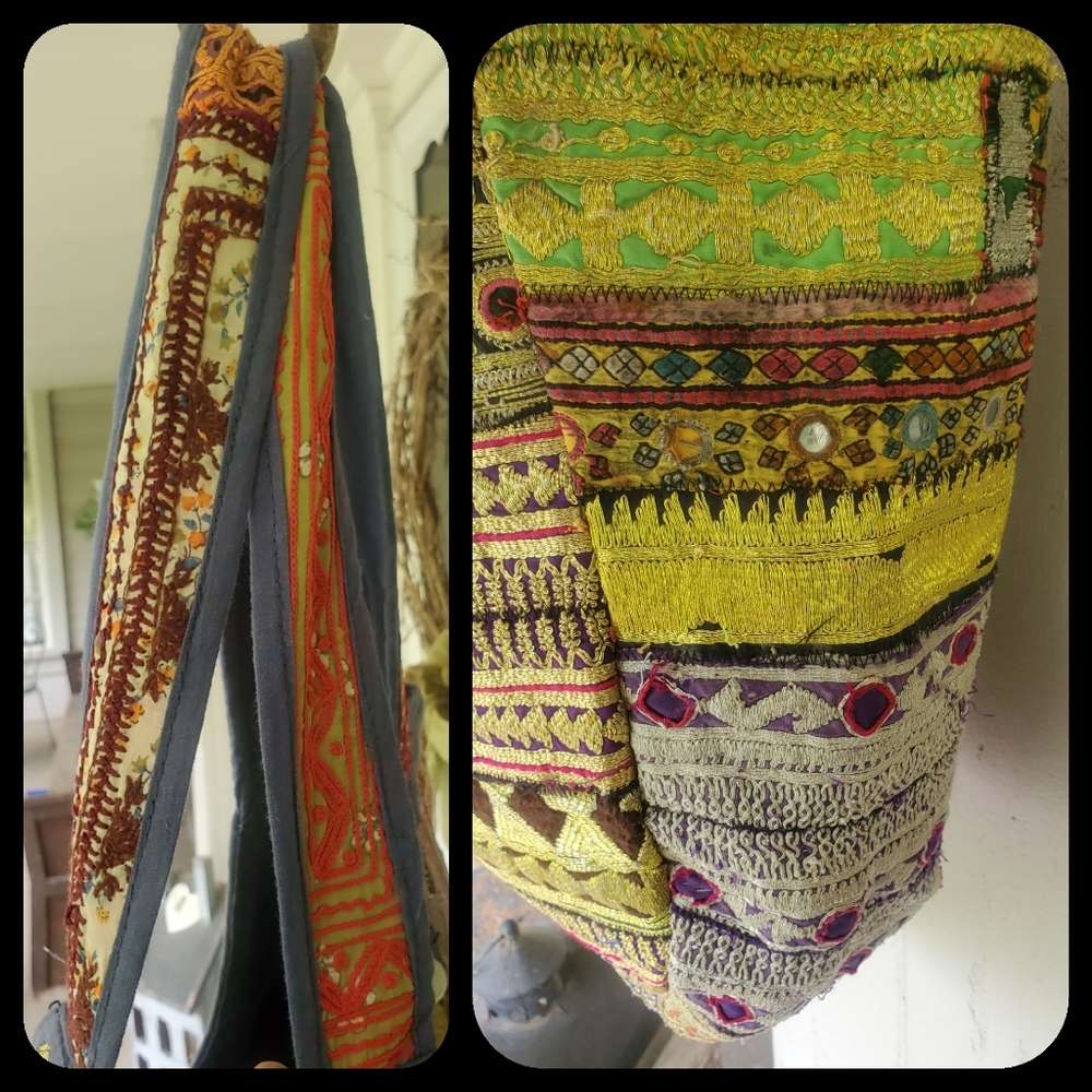🌈 Artisan Banjara Boho Hippie Embroidered bag Handmade Patchwork Repurposed - Picture 7 of 16